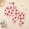 Pijama para niños Ropa para el hogar Otoño Ropa para niños Patrón estampado Lindo jersey Camiseta básica Conjunto de dos piezas de manga larga para niños