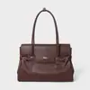 Bolsa de Mão Retro Minimalista de Couro Genuíno de Grande Capacidade 2026 Bolsa Tote Ombro/Axila Fashion