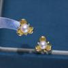 Acessórios DIY Brincos de pérola em prata de lei S925 suporte vazio para brincos brincos de flor doce brincos de prata 5-8mm