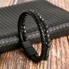Joyería Transfronteriza Pulsera de Cuero para Hombre Hecha a Mano Trenzada Multicapa Pulsera Accesorios Pulsera de Piedra Natural Fabricante de Yiwu Imán