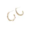 Aretes Conservadores de Color Rellenos de Oro de 14K Aros de Moda Coreanos en Forma de C, Elegantes y Simples Estilo Francés Hechos a Mano DIY Tachuelas y Accesorios para las Orejas