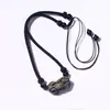 Collar de ágata negra, cadena de suéter para mujer, colgante de obsidiana dorada para hombre, par de cadena de clavícula de cuerda trenzada para pareja