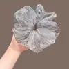 Scrunchie Listrado com Strass de Organza para Mulheres, Elástico de Cabelo de Alta Elasticidade para Rabo de Cavalo, Não Danifica o Cabelo, Acessório de Prendedor de Cabelo Durável