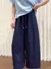 Pantalones Largos de Lino de Verano con Caída Estilo Coreano Nuevas Llegadas de Verano Holgados con Caída Adelgazantes de Cintura Alta Pierna Ancha Número de Modelo 77893