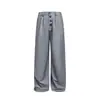 Ropa de Hombre Beijie 2026 Primavera Nuevo Pantalones de Traje Sencillos con Botones Pantalones Rectos Holgados para Hombre Pantalones Largos Casuales de Moda