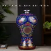 Cerámica Jingdezhen Esmalte Cloisonné Botella de Ciruelo de Colores Jarrón Cloisonné Hecho a Mano Botella de Vino Estilo Chino Decoración del Hogar Adornos
