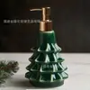 Botella de Cerámica Personalizada para Loción Transfronteriza, Botella Recargable Personalizada con Forma de Árbol de Navidad Tipo Push, Adornos de Baño de Aspecto Elegante