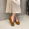 Sapatilhas Francesas Delicadas com Salto Interno Femininas 2026 Novo Outono Slip-on Sapatilhas Mary Jane com Laço Sapatos Wanwan