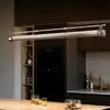 Lámpara colgante lineal de lujo minimalista italiano estilo Bauhaus, araña de comedor de alta gama de espectro completo, aluminio