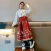 Falda larga para niñas, traje de primavera y otoño, nueva falda retro de estilo chino para niños mayores, traje Hanfu Tang