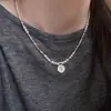 Collar Irregular de Perlas de Imitación Plateadas Rotas para Mujer 2024 Nuevo Ingreso Lujo Nicho Sentido de Alta Gama Cadena Clavicular con Gota de Esmalte de Rosa