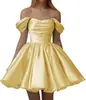 Vestido de Noche Nuevo de Verano de un Hombro Amazon Comercio Exterior para Mujer Vestido Corto de Satén para Fiesta de Graduación