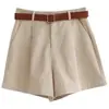 Shorts de Verão Estilo Coreano de Cintura Alta Wide Leg para Mulheres, Hot Pants Brancos Soltos Emagrecedores Plus Size, Shorts Casuais para o Trabalho
