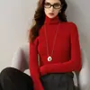Suéter feminino gola alta slim fit 100% caxemira pura, modelagem que afina, manga longa, segunda pele, peça íntima, suéter quente, malha