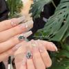 Cristal montón diamante arte de uñas joyería hacha de amor ángulo recto largo cuadrado gordo aleación diamante hielo usar armadura decoración al por mayor