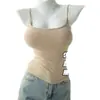Camisola Estilo Caricatura para Realzar el Busto de Mujer, Verano Ajustada, Hace que los Pechos Pequeños se Vean Más Grandes, con Almohadillas en el Pecho, Camiseta sin Mangas, Capa Base, Ropa Interior