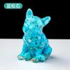 Grava de Cristal Natural Pegamento Goteo Adornos Grandes de Bulldog Decoración de Escritorio para Hogar y Oficina Artesanías de Resina Venta al por Mayor