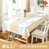 Toalha de mesa descartável, espessa, à prova d'água e à prova de óleo, toalha de mesa retangular para jantar para uso doméstico, restaurante, festa, toalha de mesa lavável, design de bolinhas douradas