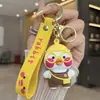 Chaveiro de Pato com Ácido Hialurônico Fofo Pato Amarelo Pequeno Pingente Pequeno Brinde para Barracas Bolsa de Casal Acessório de Carro Chaveiro