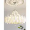 Lustre de pérolas, retrô francês, simples e elegante, luminária de sala de estar de alta qualidade, estilo de luxo leve, quente e romântico, luz decorativa para hall artístico