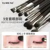 Nuevo Pincel Sombreador de Nariz con Forma de Hocino Único Negro Yanfang con Cerdas de Fibra Suave, Pincel de Maquillaje para Corrector, Iluminador y Sombra de Ojos