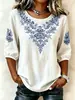Suéter de punto pullover otoño nuevo para mujer, comercio exterior transfronterizo de Amazon europeo y americano 2026, con cuello redondo bordado y mangas casuales de tres cuartos