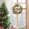 Decoración de Logo de Muñeco de Nieve Navideño Corona de Feliz Navidad Muñeco de Nieve de Pan de Jengibre Decoración de Caramelo de Menta Pared del Hogar Invierno