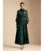 Vestido Elegante Nataliya 2026 Primavera Cedo com Gola Lapela, Bordado Pesado, Patchwork de Renda Floral 3D, Estilo Fluido e Saia Longa Ajustada na Cintura