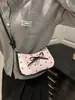 Bolso de Hombro Cruzado para Mujer Estilo Coreano de Gasa Burbuja Dulce con Lazo, Bolso de Hombro Cruzado de Alto Gama con Bloqueo de Color Negro y Rosa, Bolso para el Trabajo