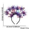 Diadema Día Nacional de EE. UU. Diadema con Bandera de EE. UU. y Cabeza de Águila Decoraciones del Día de la Independencia Fiesta para Adultos y Niños Tocado de Tiras de Colores