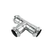 Foshan En Stock Accesorios de T de Acero Inoxidable 304 Ondulados de Diámetro Igual, Accesorios de Tubería de Agua de Acero Inoxidable de Grado Alimenticio
