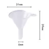 Embudo pequeño de plástico transparente, embudo para dispensar cosméticos, mini embudo de cocina, embudo para dispensar condimentos