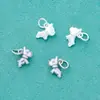 Plata de Ley S925 Maciza Retro Lindo Dibujo Animado Cachorro Colgante Perro Colgante DIY Pulsera de Cristal Accesorios de Plata