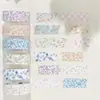 Fita Glitter Yanji, Padrão Fino Flor de Sal, Padrão Floral Fresco, Material para Diário DIY, Adesivo de Colagem Decorativo de Base