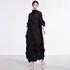 Exportar vestido largo de talla grande, corte holgado, para mujer, con un toque de alta gama, que disimula las imperfecciones del cuerpo, elegante y versátil, elegante vestido Issey Miyake
