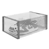 Caja de Zapatos Transparente Gruesa de Doble Marco con Agujeros Redondos y Apertura Lateral, Caja de Plástico para Guardar Zapatos de Baloncesto, Plegable y Apilable, a Prueba de Polvo, Venta al por Mayor