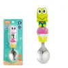 Cuchara de dibujos animados para niños Dorado, cuchara de acero inoxidable, cuchara de entrenamiento, cuchara para aprender a comer, cuchara de vajilla 6440