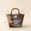 Bolsas Tejidas en Stock para Mujer, Bolsos Cruzados de Bloques de Color, Bolsos de Mano Tejidos, Suministro Directo del Fabricante, Recuerdos de Boda