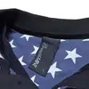 Camiseta versátil casual de hip-hop de moda callejera transfronteriza con estampado de estrellas y rayas, manga corta, unisex