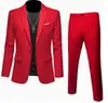 Traje de hombre de un botón entallado, traje de dos piezas business casual de color brillante, ropa formal de hombre para banquetes y actuaciones