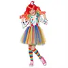 Fantasia de Performance de Palhaço de Circo de Halloween Cosplay Saia Tutu Colorida Fantasia de Fantasia de Palhaço Infantil