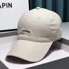 Gorra de Béisbol Bordada con Letras Estilo Coreano Estilo Japonés para Mujer Moda Ins para Cabeza Grande Profundizada con Visera Ancha Protector Solar para Pareja