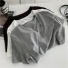 Camiseta Feminina Manga Curta Botões Decote V Clareadora! Versátil de Verão Cor Sólida Emagrecedora Petite Ombro Normal Casual Top Tee