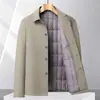 Nueva colección de invierno: Chaqueta de negocios elegante y cálida para hombre con cuello solapa, abrigo de algodón acolchado para hombres de mediana edad y mayores, prenda exterior engrosada y aislante para papás