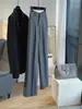 ¡El corte del pantalón es realmente bueno! Son ambos fluidos y elegantes~ Pantalones de traje rectos de pierna ancha de cintura alta para mujer para otoño