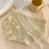 Calcinha Fina de Renda Feminina Sem Costura Cintura Média Verão Seda de Gelo Algodão Puro Forro 100% Algodão na Virilha Adolescente Menina Triângulo