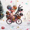 Juego de 4 Adornos Colgantes Decorativos Acrílicos Planos 2D Nuevos Transfronterizos para Coche Decoración de Interiores de Coche Simple y Elegante