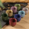 Gran tamaño (Paquete de 8) Taza de Té Kung Fu con Grietas de Hielo Juego de Té de Cerámica Copa de Vino Taza Individual Tazón de Té Pequeño Taza de Pescado de Arena Morada Taza de Té