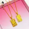 Estilo Mismo de Xiaohongshu Colgante de Gato Gatito Mensaje de Suerte Brillante Efecto Hielo Chapado en Oro Collar Gato de la Fortuna Venta al por Mayor