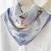 Lenço de Seda 100% Amora 70cm para Mulheres, Lenço Quadrado de Seda Lótus de Verão, Lenço para Camisa de Trabalho, Presente Recomendado para Mãe